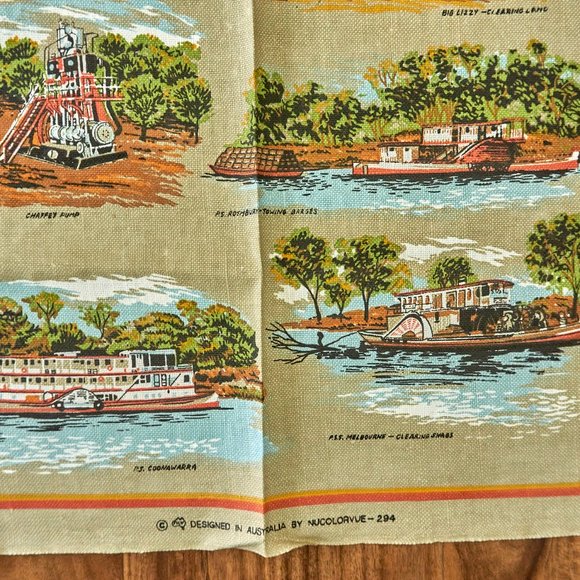 Vintage Australia Mildura Sunraysia Historic District Linen Cotton Tea Towel - Picture 4 of 7